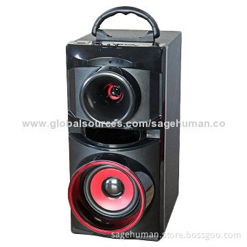 Hi-Fi Bluetooth Speaker with Subwoofer, Supports USB/SD/FM, Built-in Lithium Battery